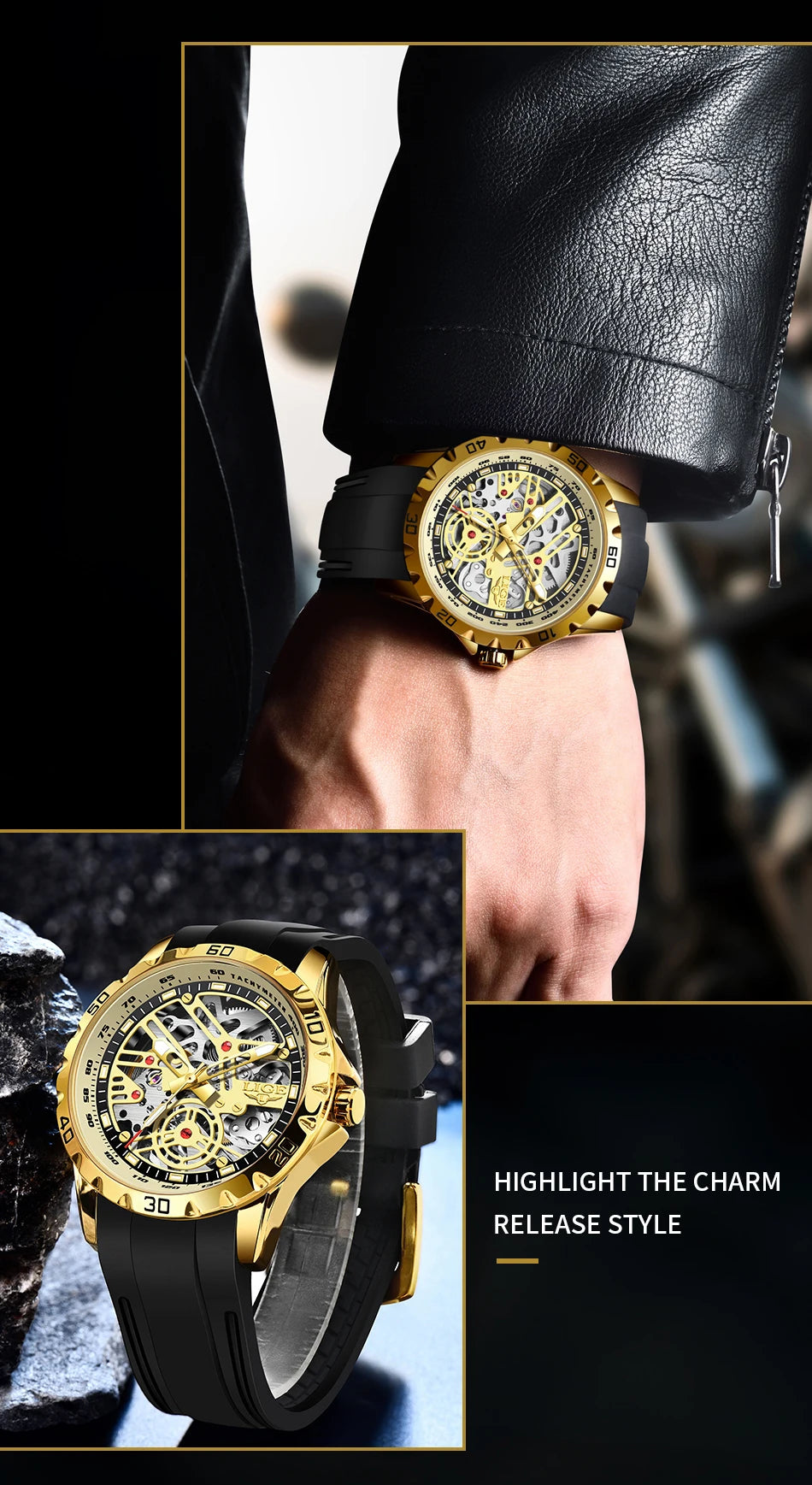 LIGE Top Luxury Automatic Watch For Men Mechanical Watches Men Sports Waterproof Stainless Steel Men Watch Reloj Hombre