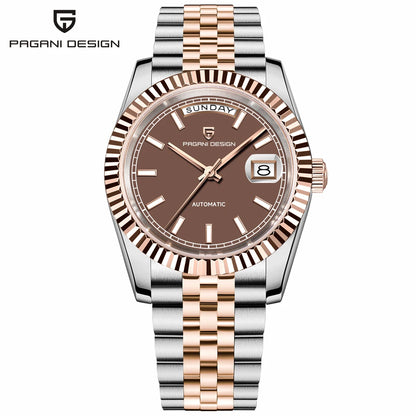 PAGANI DESIGN Watches Pure White Dial Mechanical Watch For Men 2025 New Luxury Sapphire Crystal Automatic Stainless Steel Clock