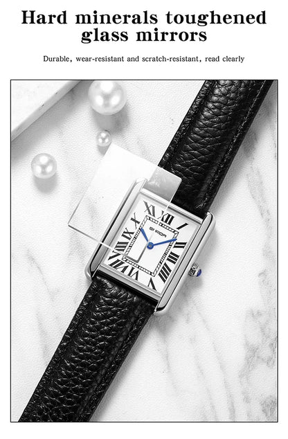 SANDA 9031/1108 Luxury Couple Quartz Watches for Men & Women, Waterproof Sport Casual Watch, Scratch Resistant Leather Strap
