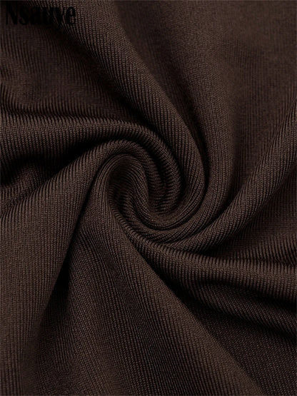 Nsauye New Fashion Women Short Wrap High Waisted Mini Winter Dress 2025 Outfits Sexy Night Club Party Evening Long Sleeve Dress