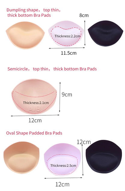 1pair Sponge Inserts In Bra Padded for Swimsuit Breast Push Up Fill Brassiere Breast Patch Pads Women Intimates Accessories