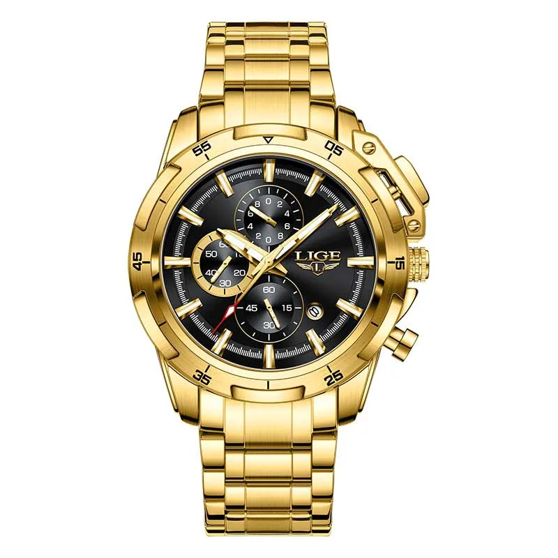 LIGE New Business Luxury Watches Men Top Quality Fashion Quartz Wristwatches Male 30M Waterproof Casual Mens Watch Gifts Reloj