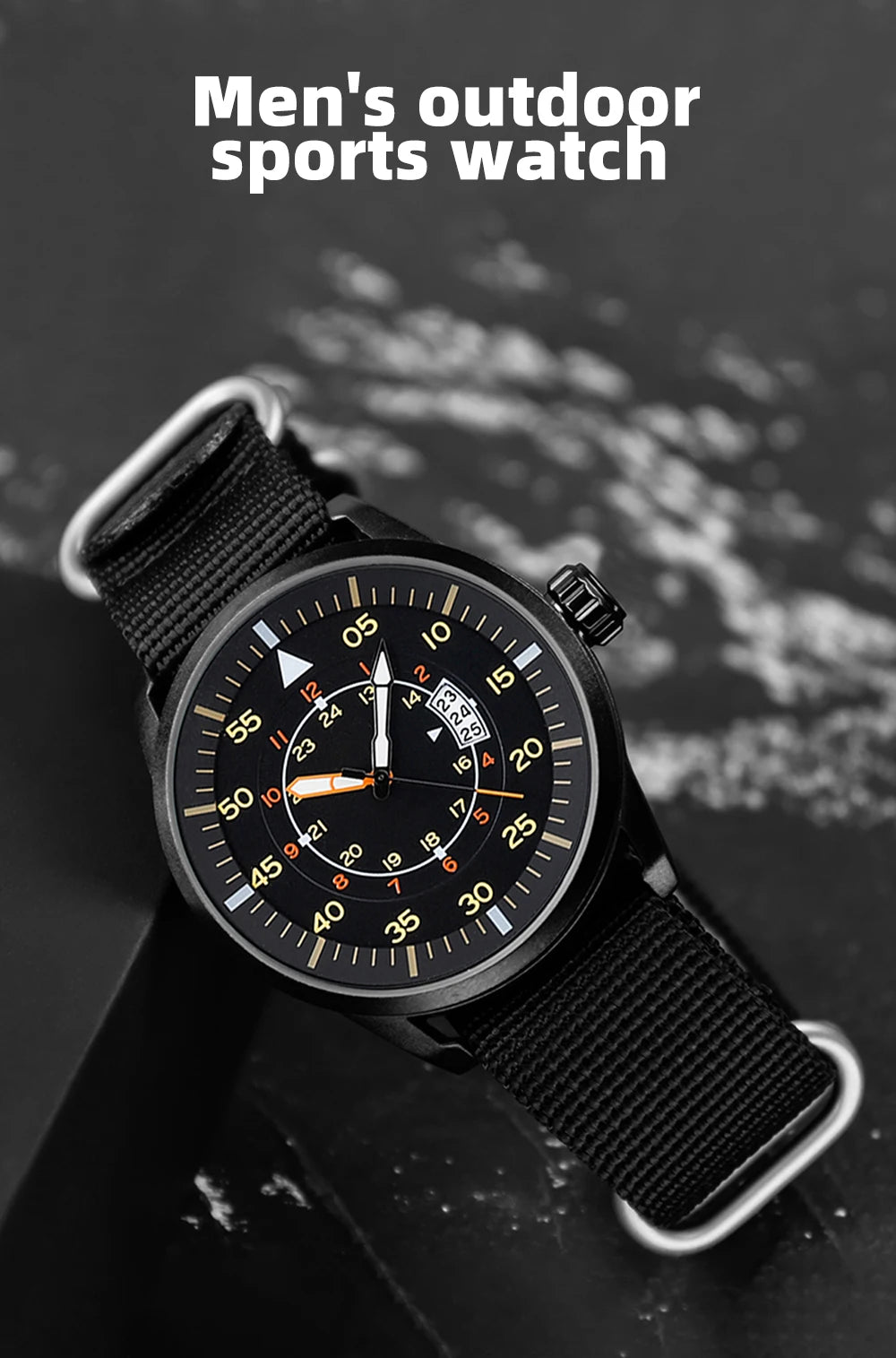 ADDIESDIVE Men's Luxury Watches Nylon Strap reloj hombre Luminous 50M Waterproof Date Quartz Wristwatch Relog Reloj Hombre