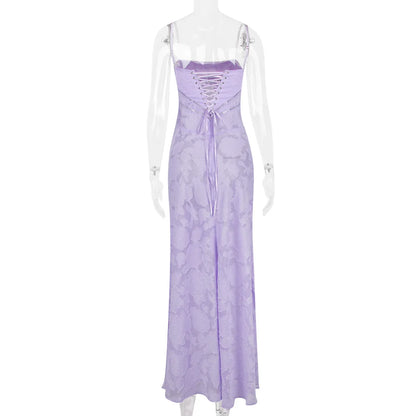 Ashgaily White Dress Women Halter Cotton Long Dress Lace Elegant Party Outfits Ladies Sexy Club Clothes
