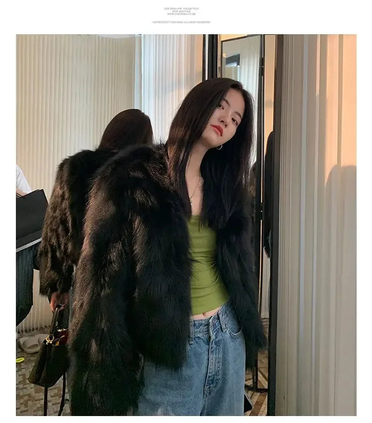 Faux Fur Coat Womens Clothing 2026 New Fashion Casual Imitation Fox Fur Coat Female  Short Loose Comfortable Winter Jacket