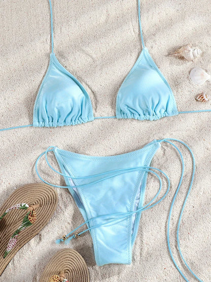 ZRTAK Sexy Swimsuit Bikinis Women Swimwear High Cut Bathing Suit Push Up Biquinis Bandage Beachwear Solid Bikini Sets