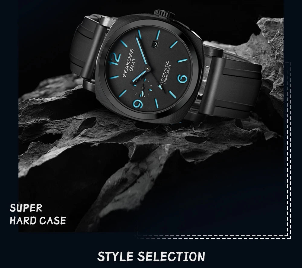SEAKOSS GMT Diving Automatic Mechanical Watches Men 1963 ST2557 Seagull Movement 316L Super Luminous Calendar 10Bar Wristwatches