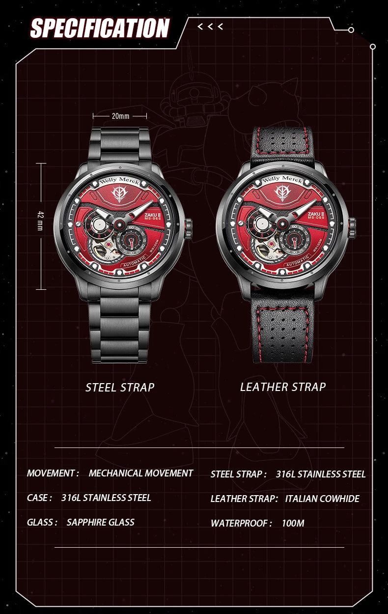 WM Watch Automatic Mechanical Watches Man Stainless Steel Waterproof MIYOTA 82S7 Limited Edition Welly Merck Watch Joint Series