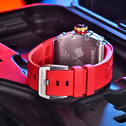 PAGANI DESIGN  Luxury Mens Quartz Watches Barrel Shape Waterproof Wrist Watch For Men VH65 Silicone Luminous Sapphire Mirror