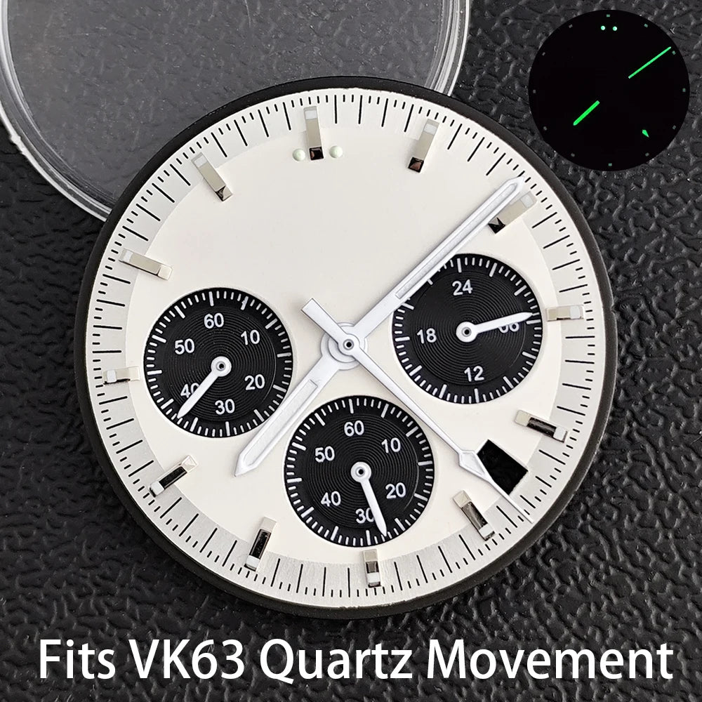 39.7mm Case Watches Metal Case Fits VK63 Movement Accessories Sapphire Glass Equipped With Bezel And Strap VK63 Dial