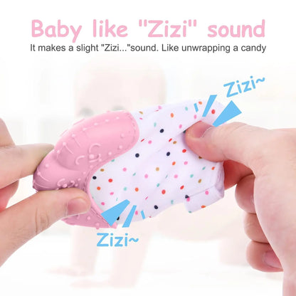 Food grade silicone Gloves Baby Teether Gloves Anti Eating Hand Teething Chewing Prevent Scratches Glove toys Mitten Pain Relief