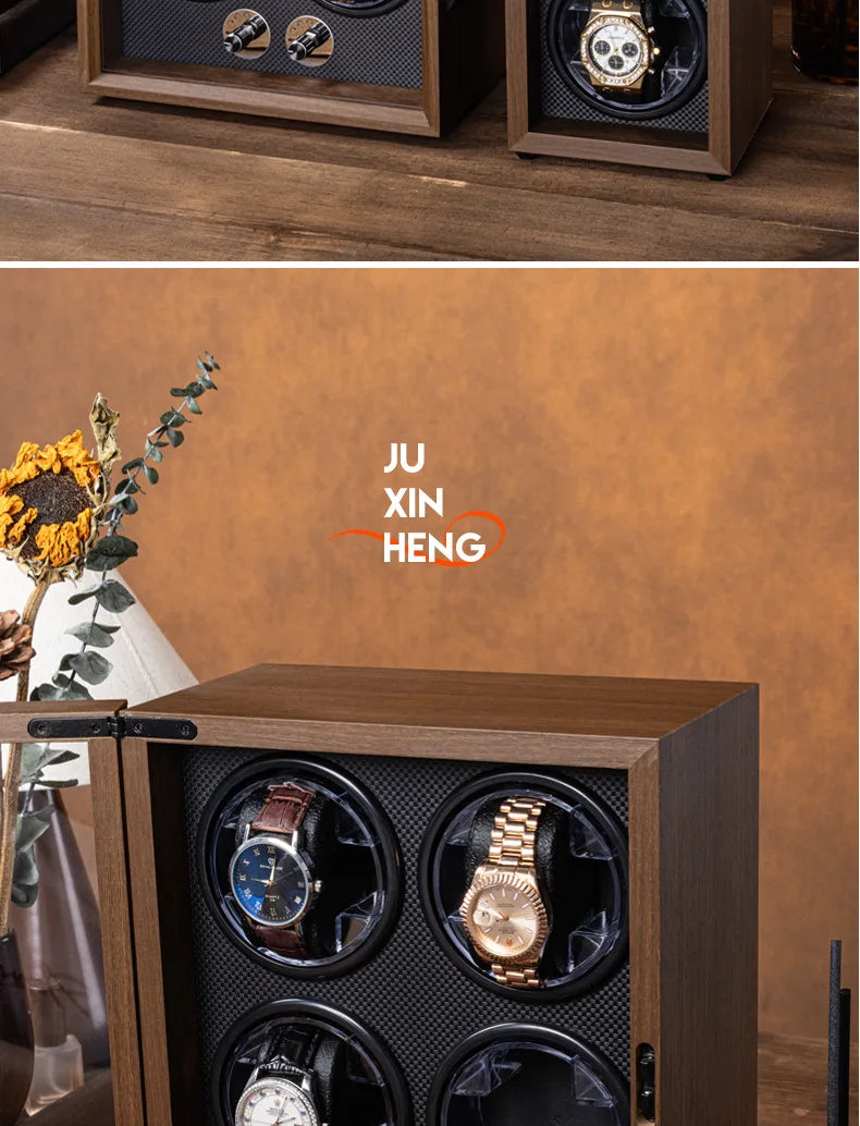 Luxury 1 Slot Automatic Watch Winder Walnut Wood Silent Motor Watch Storage Box Gift for Men Watch Winder for Automatic Watches