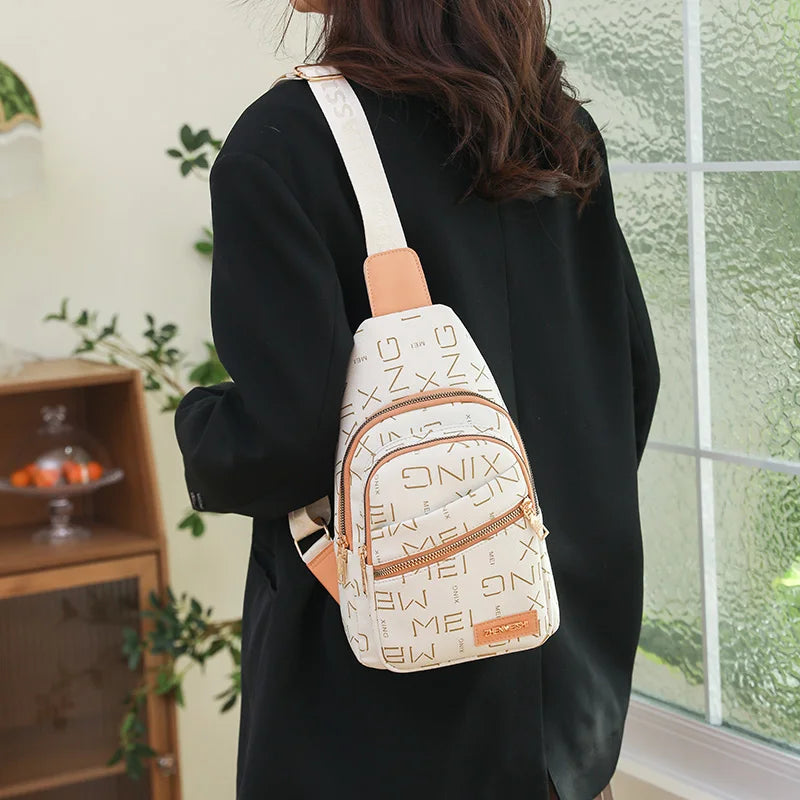 Women Bag new fashion Chest Bags for Women Ladies Sling Pack Chest Pack PU Leather Crossbody Bag Short Trip Shoulder Bags Luxury