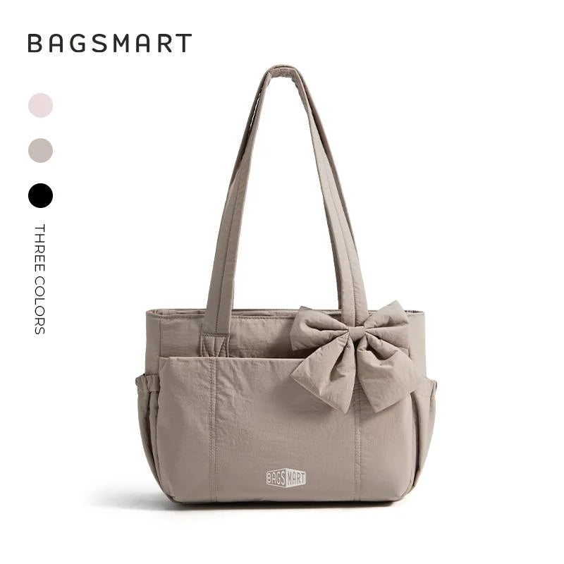 BAGSMART Versatile Travel Tote Bag Women Commuting Bag Multiple Pockets Messenger Handbag College School Shoulder Bag