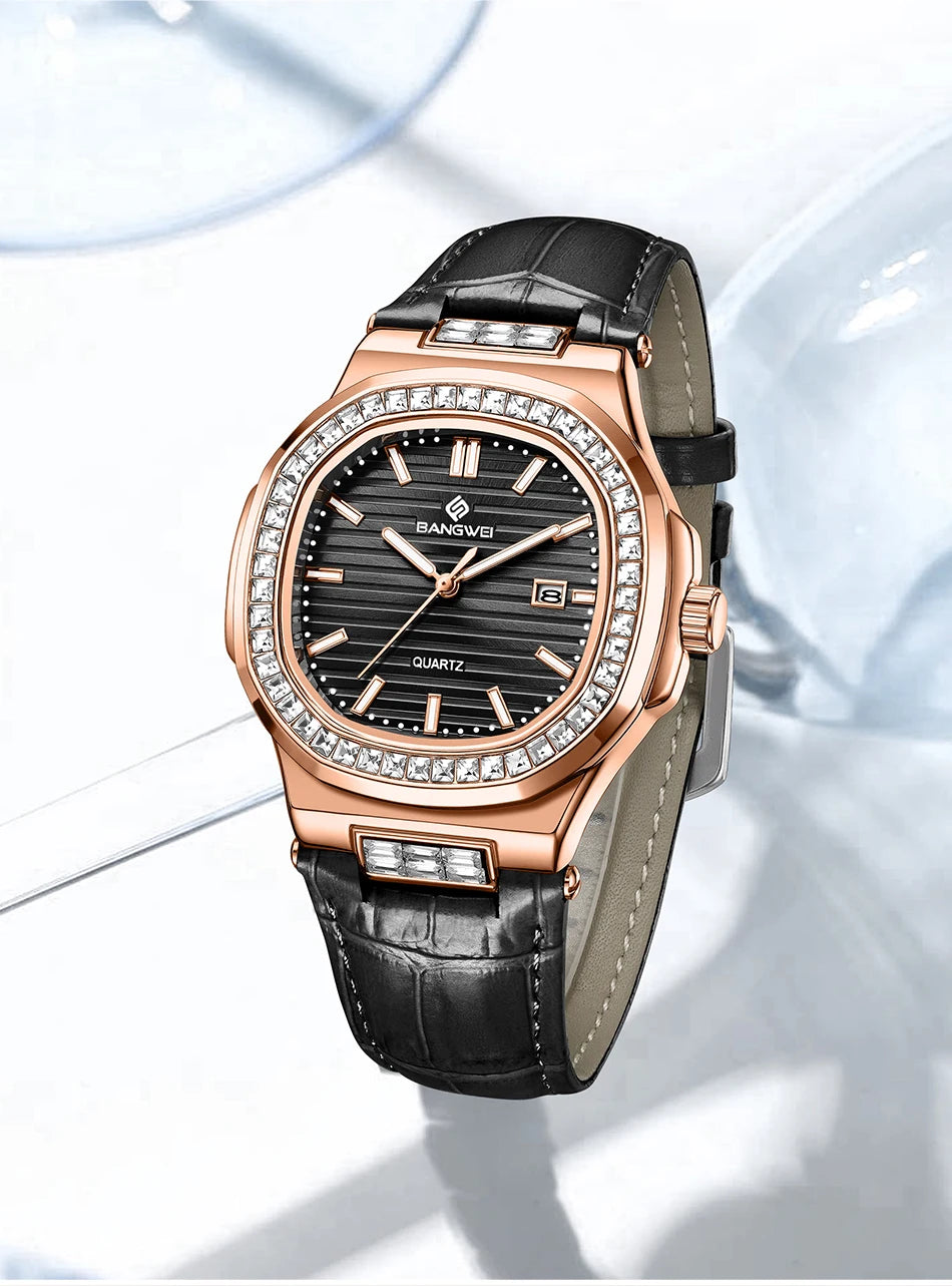 LIGE New Fashion Date Couple Watches 30M Waterproof Luminous Valentine's Day Gift Stainless Steel Watch Men Women Quartz Watch
