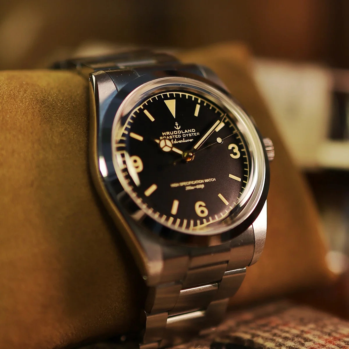 Hruodland 2025 36mm New Classic Automatic Men Dress Watches NH38 Mechanical Stainless Steel Bracelet Black Sport Wristwatch Male