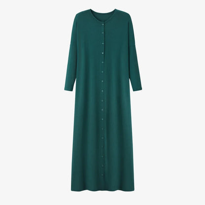 AS SS26 summer loose style button dress comfortable ribbing fabric dress o-neck lady clothes