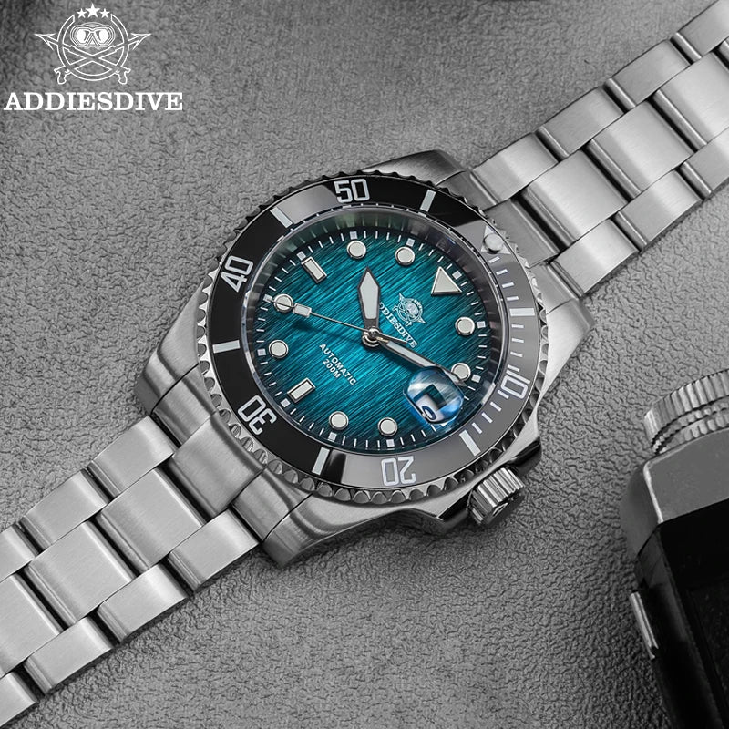 ADDIESDIVE Automatic Watch for Men Sapphire AR Coated 20Bar Supper Luminous Wristwatch Sports Mechanical Watches New AD2536
