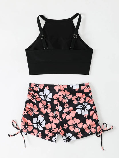 2026 High Waist Bikini Women High Neck Swimsuit Printed Swimwear Female Padded Beachwear Bathers Bathing Swimming Swim Suit
