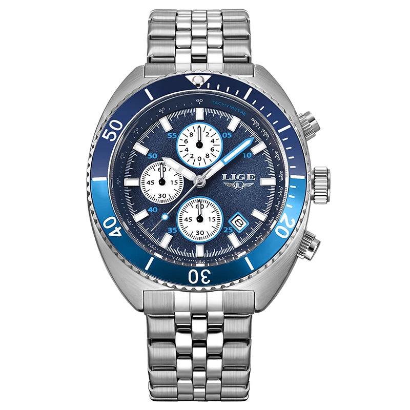 LIGE New Business Luxury Watches Men Top Quality Fashion Quartz Wristwatches Male 30M Waterproof Casual Mens Watch Gifts Reloj