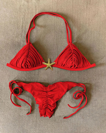 2025 New Five-pointed Star Brazilian Bikini Swimwear Women's Braided Rope Swimsuit Two Piece Set Female Sexy Mujer Beachwear