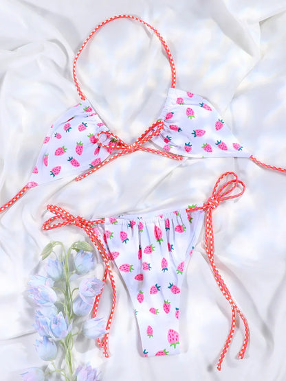 Halter Extreme Bikini for Women Green Swimwear Bandage Micro Thong Bikini Beach Wear Bathing Suit Female 2026 Swimsuit