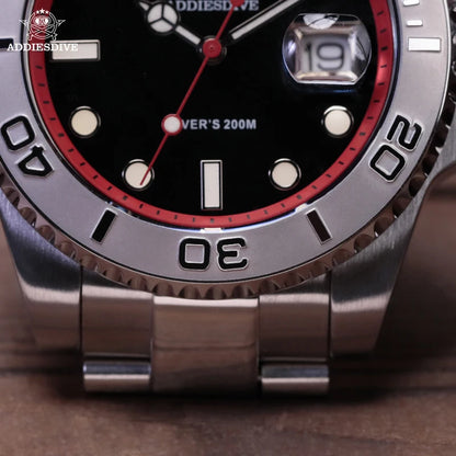 ADDIESDIVE Men's Watch BGW9 Super Luminous 316L Stainless Steel 20Bar Diving Quartz Steel Watches