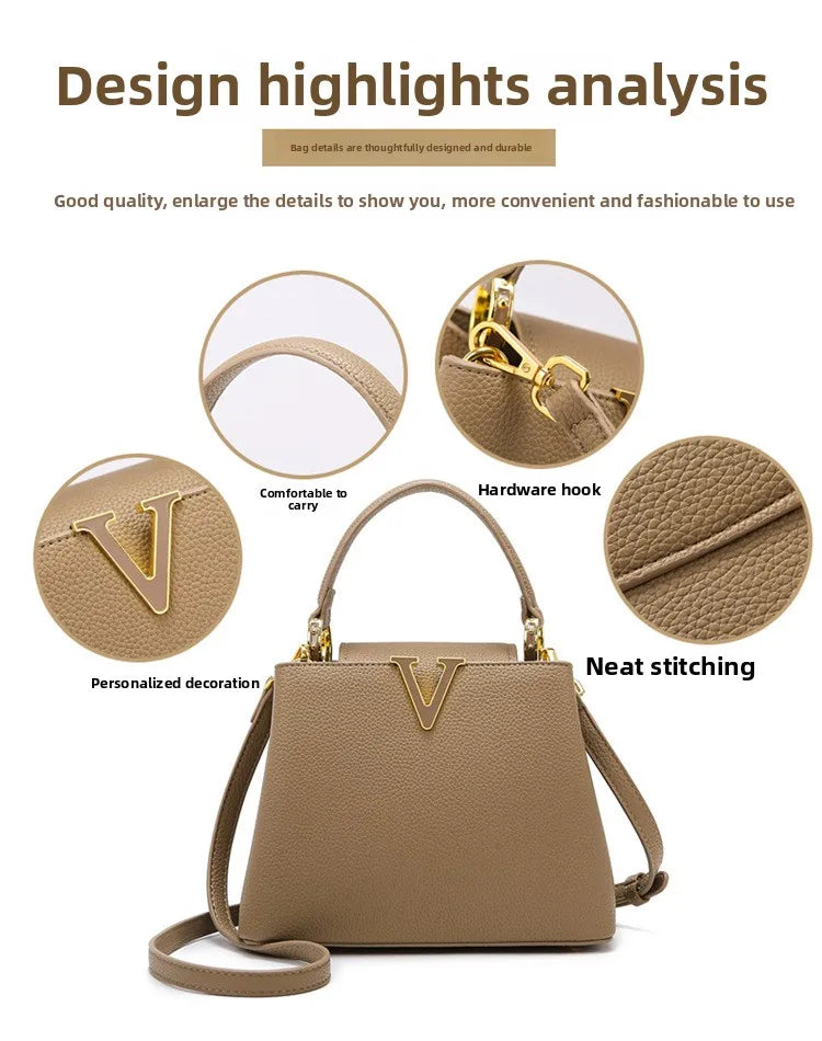 Women's handbag, new fashion versatile bucket bag, high-end bag, large-capacity commuter crossbody bag for women