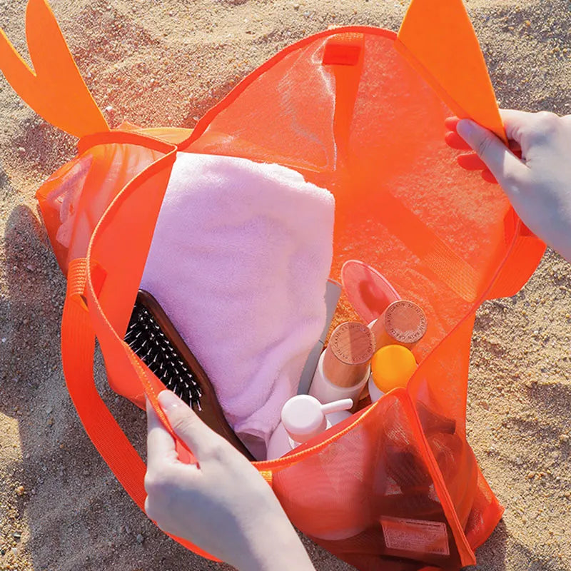 Summer new travel beach bag children's cartoon toy storage bag swimsuit storage bag big eye handheld toiletry bag