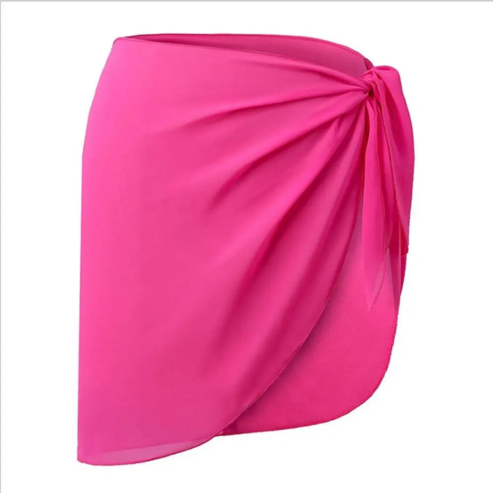 Women Short Sarongs Swimsuit Coverups Beach Bikini Wrap Sheer Short Skirt Chiffon Scarf Cover Ups for Swimwear