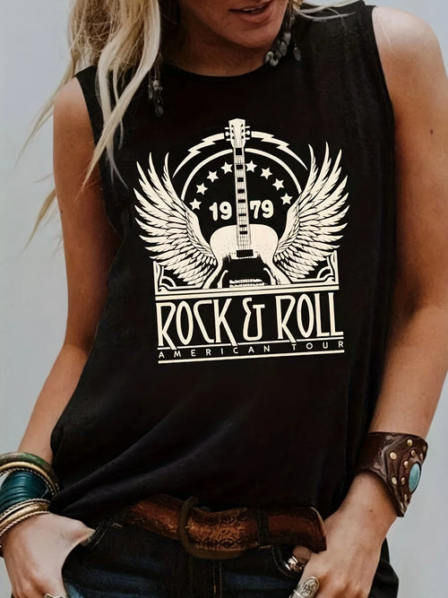 Women's casual fashion plus size summer fashion pattern printed round neck sleeveless vest