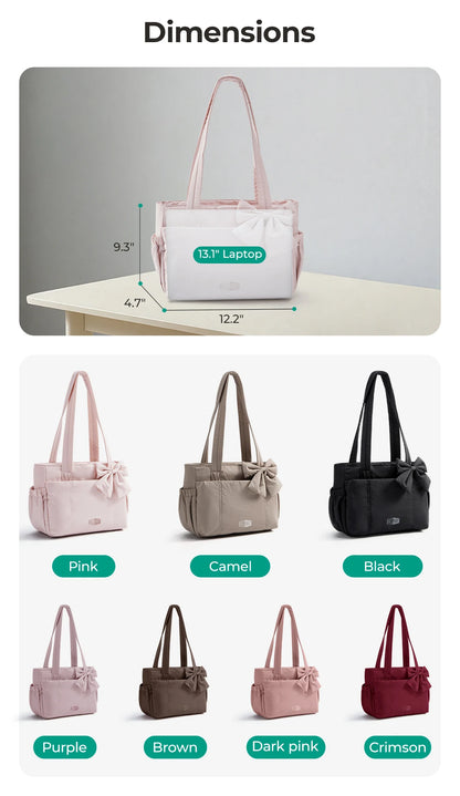 BAGSMART Versatile Travel Tote Bag Women Commuting Bag Multiple Pockets Messenger Handbag College School Shoulder Bag