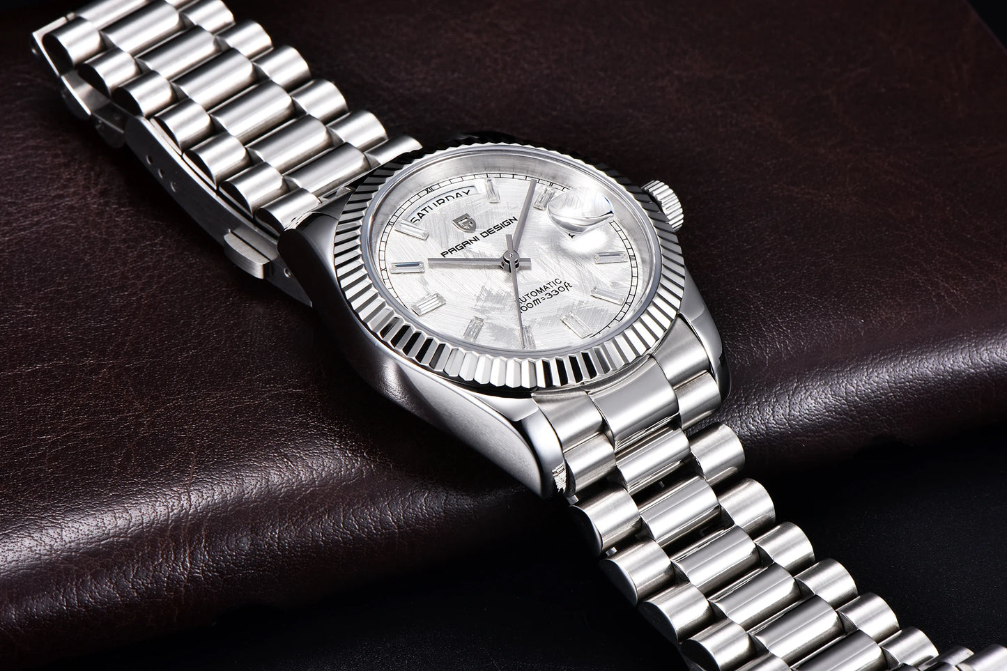 PAGANI DESIGN Watches Pure White Dial Mechanical Watch For Men 2025 New Luxury Sapphire Crystal Automatic Stainless Steel Clock