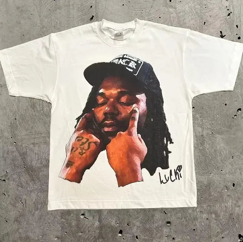 Rapper Frank Retro Graphic T Shirt Men's Hip Hop Ocean Album Clothing T-Shirts Y2k Unisex Blond Fashion Oversized Cotton T-shirt