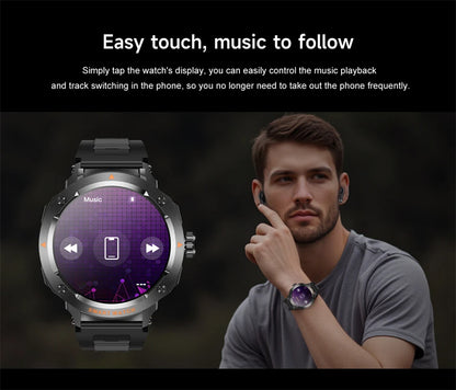 NFC Smart Watch Wireless Earphone 2 in1 Bluetooth Call Men Smart Watches Heart Rate Monitor Music Playing Headphones Smartwatch