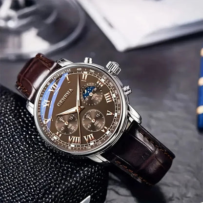 Fashion Men Business Watches Casual Leather Strap Male's Analog Quartz Wristwatch Reloj Hombre（Without Box）