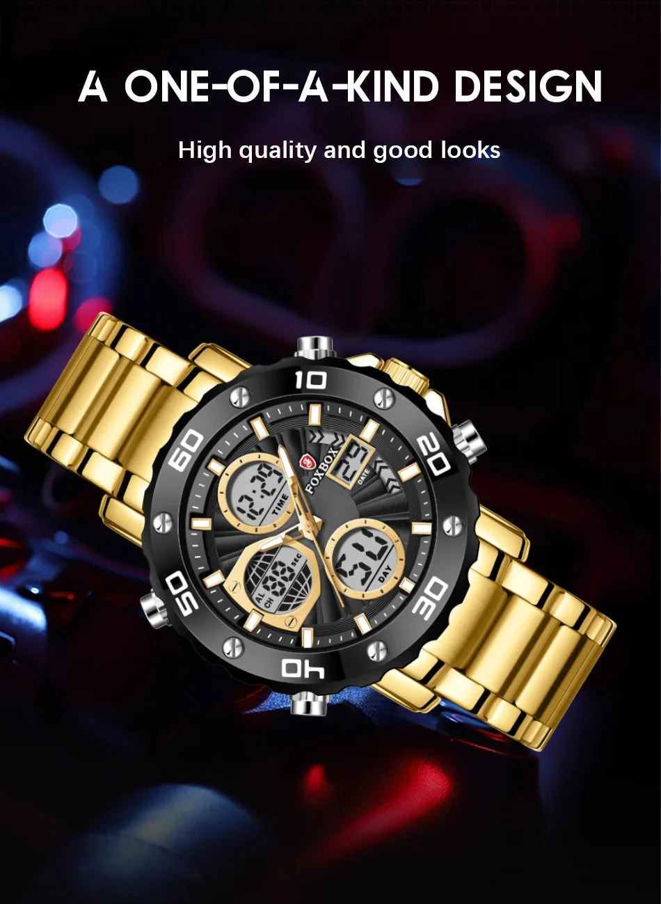LIGE Watches For Men Luxury Brand Sport Quartz Wristwatch Waterproof Military Digital Clock Steel Men Watch Relogio Masculino