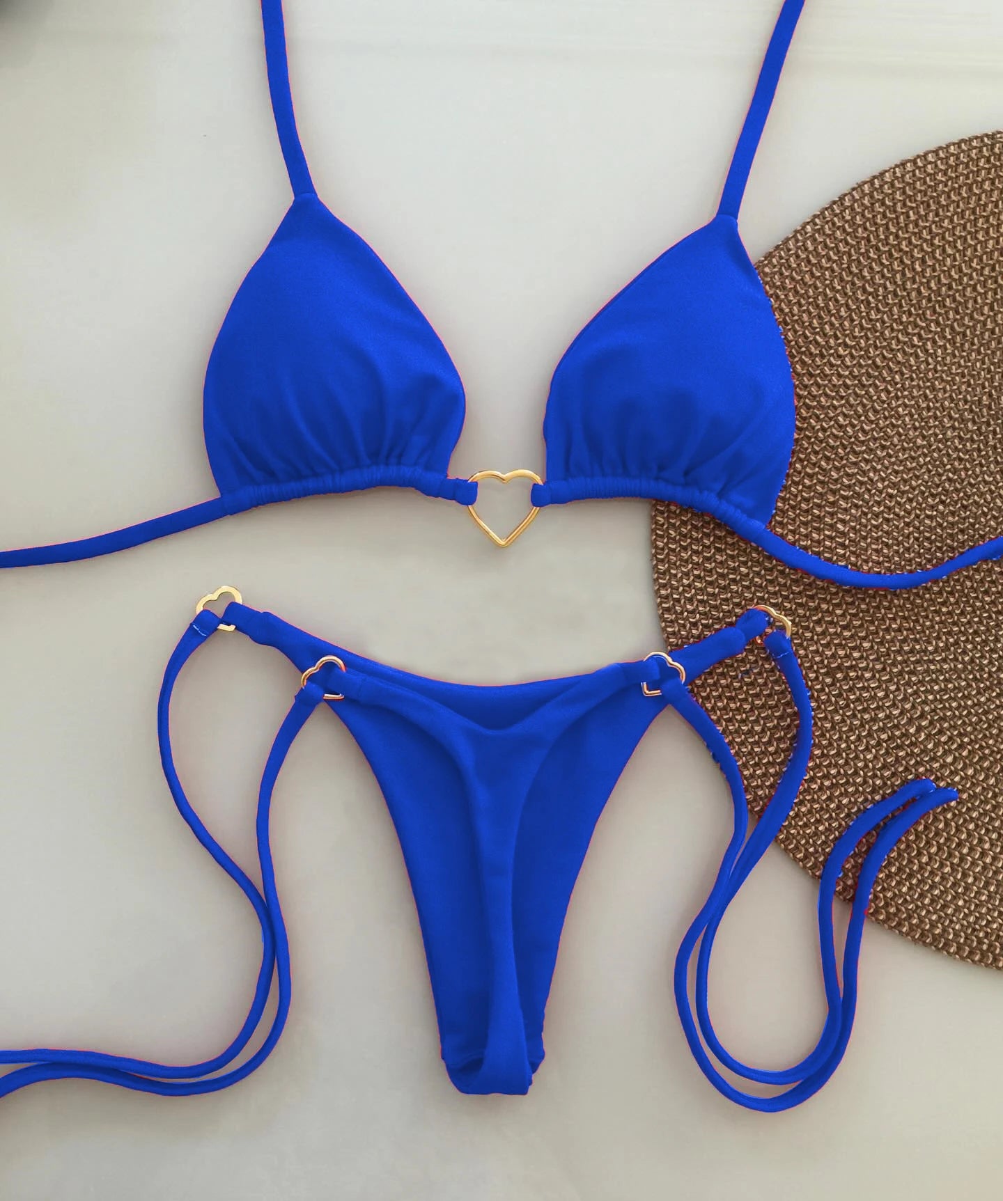 2024 New Sexy Low Waisted Bikini Set Swimsuit Female Swimwear Women Solid Red Strappy Beachwear Bathing Suits Brazilian biquini