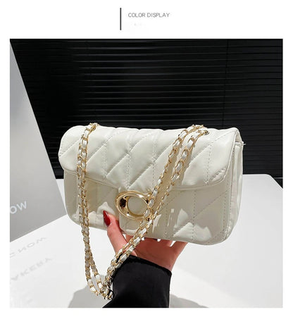 Cross-border rhombic embroidered shoulder bag chain messenger bag fashion classic underarm high-quality ladies small bag