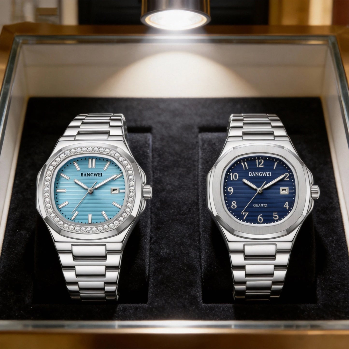 LIGE New Fashion Date Couple Watches 30M Waterproof Luminous Valentine's Day Gift Stainless Steel Watch Men Women Quartz Watch