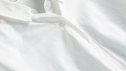 Japanese Style Loose Long Sleeve White Shirts Women Preppy Style Pocket Turn Down Collar Shirt Woman Harajuku Oversized Blouse