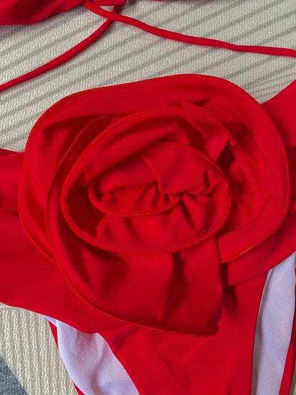 Sexy Bikini 2024 High Waist Bikini Set Bandeau Halter Women Swimsuit Female Swimwear Flower Biquini Swimming Suit Beachwear