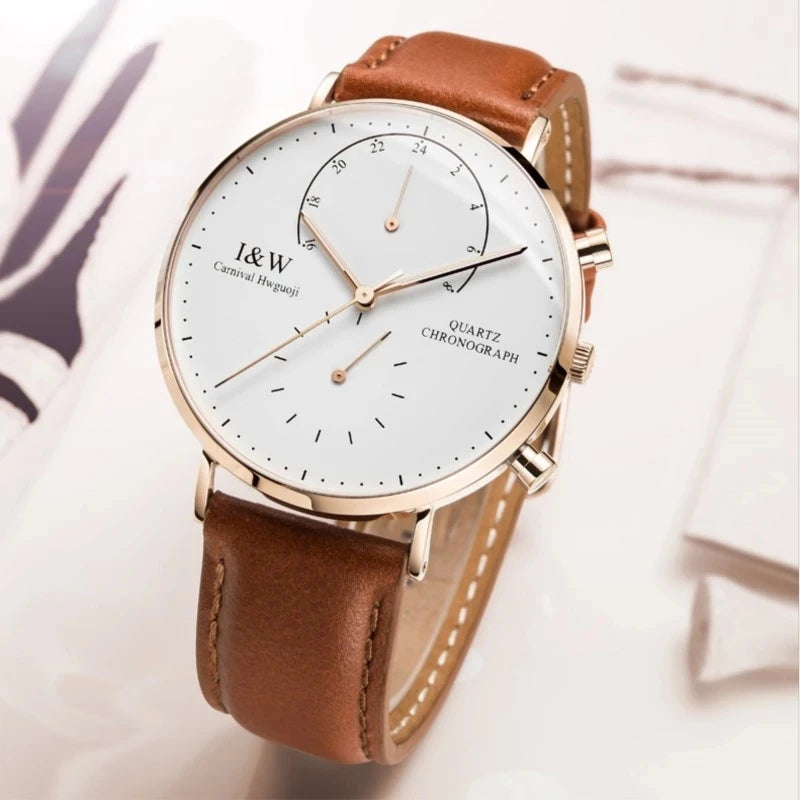 Carnival Brand Luxury Watches for Man Fashion Waterproof Rose Gold Silver Military Clock Men Quartz Wristwatches Reloj Hombre