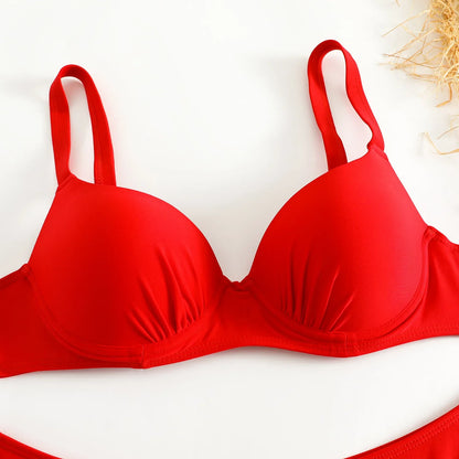 Underwired Bra Cup Brazilian Bikini Female Swimsuit Women Swimwear Two-pieces Bikini Set Push Up Bather Bathing Suit Swim Lady