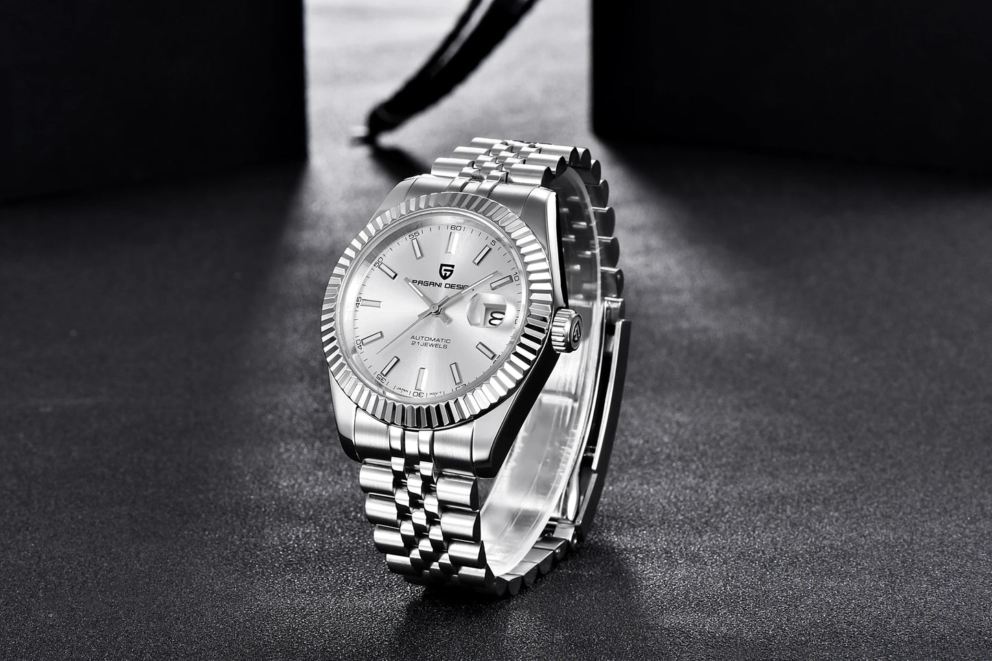 PAGANI DESIGN Watches Luxury Diamond Dial Mechanical Watch For Men Top NH35 Movt Sapphire Glass Stainless Steel Waterproof Watch
