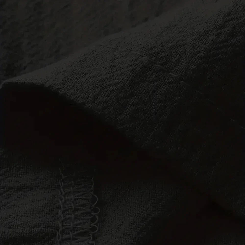Men's Cotton Linen Pant Loose Breathable Elastic Waist Pants Solid Color Casual Jogging Fitness Trousers Summer Sports Sweatpant
