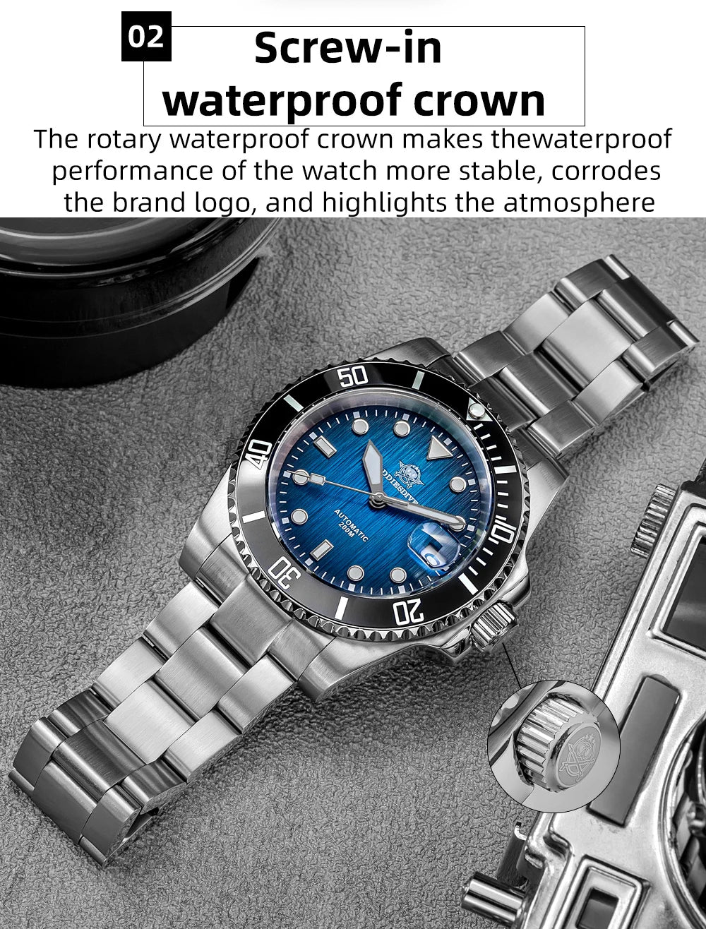 ADDIESDIVE Automatic Watch for Men Sapphire AR Coated 20Bar Supper Luminous Wristwatch Sports Mechanical Watches New AD2536