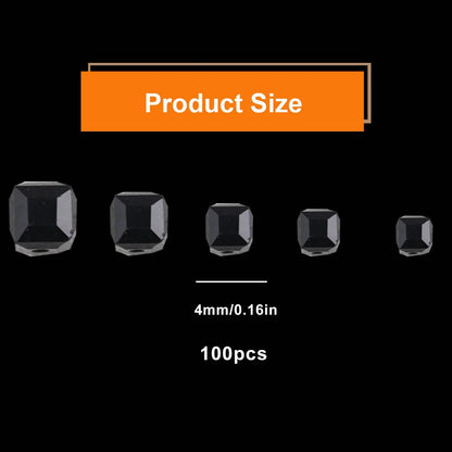 2/3/4/6/7mm Austrian Crystal Black Square Bead Glass Loose Spacer Beads For Jewelry Making Bracelet Earrings DIY Accessories