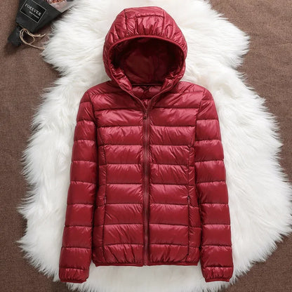 15 Colors Women Puffer Jackets Plus Size 5xl 6xl 7xl 2025 New Spring Autumn Hooded Female Ultra Lightweight Packable Down Coats