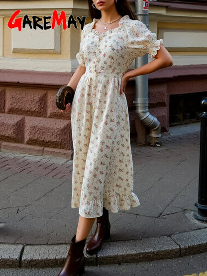 Elegant Women's Summer Cotton 100% Dress Vintage Light Midi Muslim Dresses Beautiful Long  Casual  White Dress for Women 2026